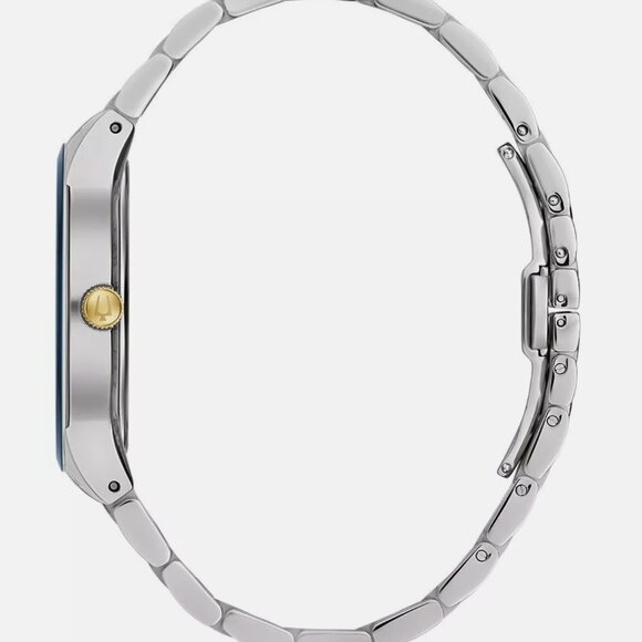 Bulova Men's Day Date 40mm Diamond Silver Gold Watch - Picture 2 of 4